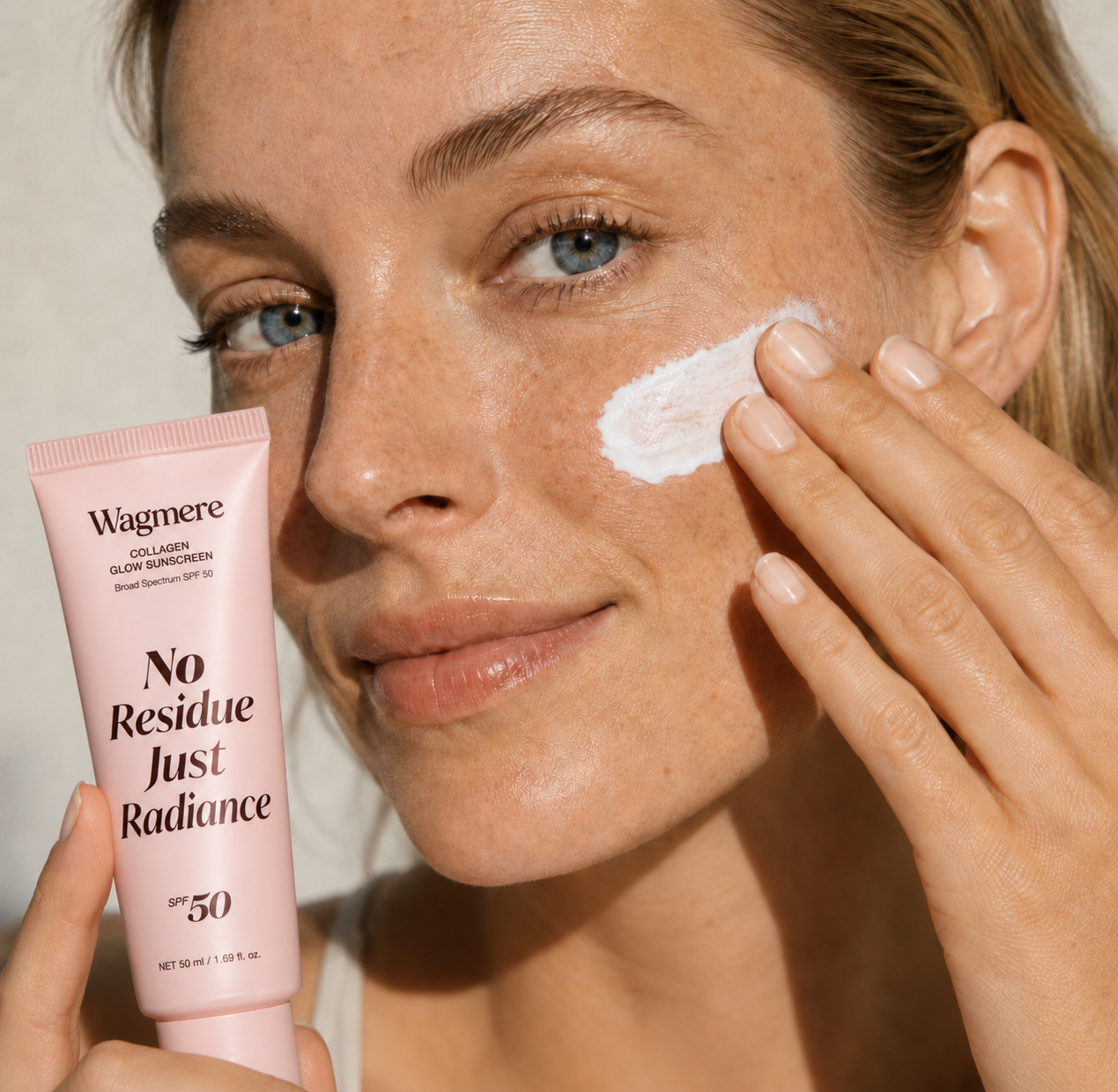 ✨Wagmere No Residue Just Radiance Collagen Sunscreen | 🔥SPF 50 Broad Spectrum Face Sunscreen💗