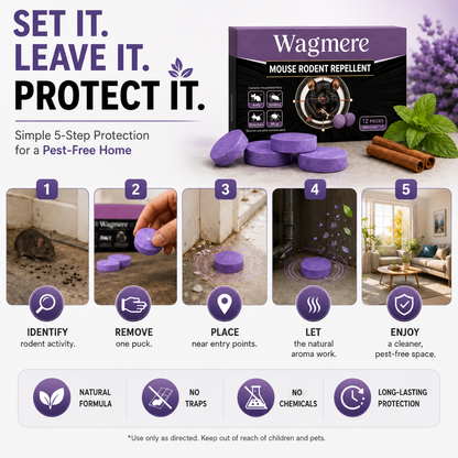 Natural Pest & Rodent Repellent Pucks Long-Lasting Plant-Based Formula 12 Pieces