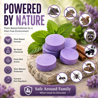 Natural Pest & Rodent Repellent Pucks Long-Lasting Plant-Based Formula 12 Pieces