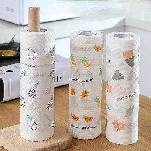 Wagmere 50Pcs Per Roll Reusable Cleaning Lazy Rags