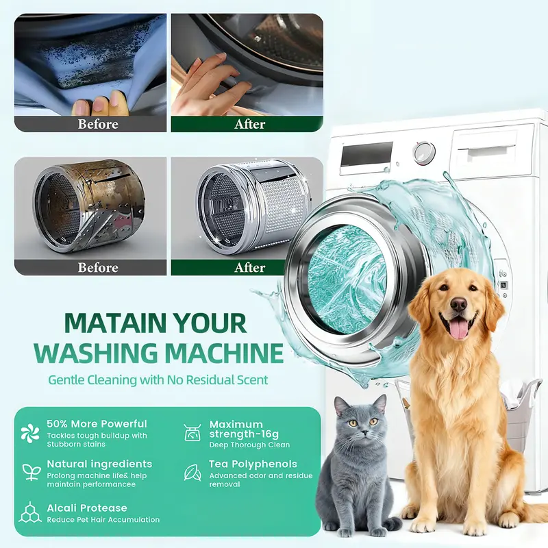 🔥LAST DAY 50% OFF | Wagmere Washing Machine Cleaning Tablets 12 Pack