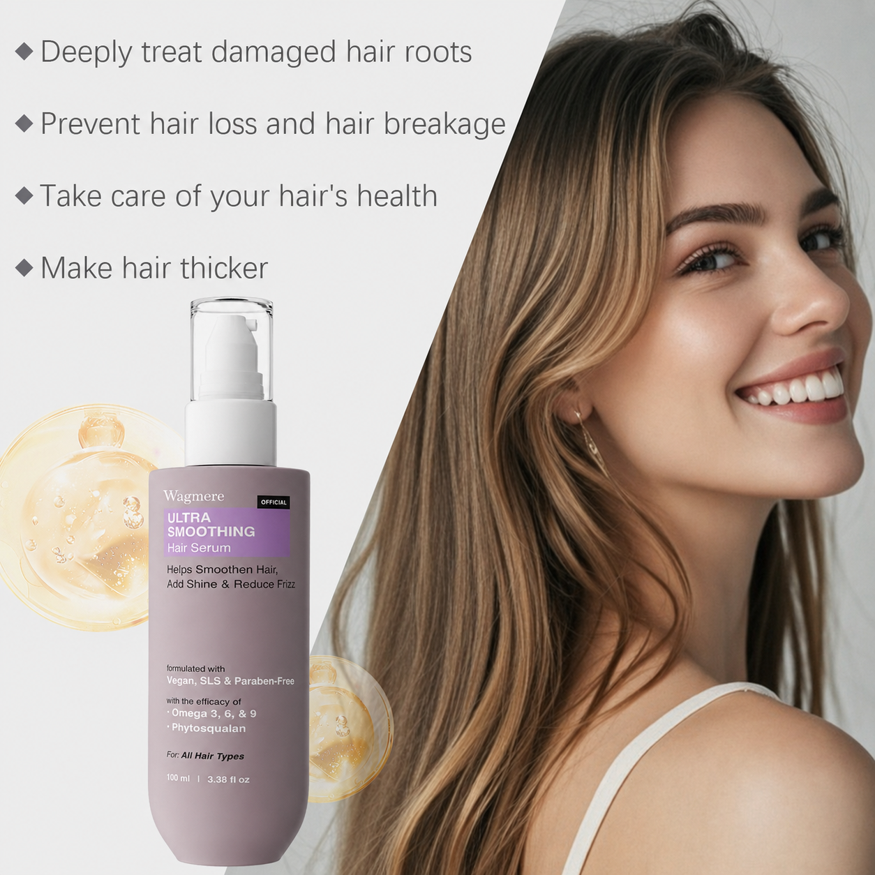 Wagmere Ultra Smoothing Hair Serum – Reduce Frizz & Deep Hydration