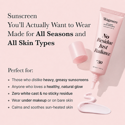 ✨Wagmere No Residue Just Radiance Collagen Sunscreen | 🔥SPF 50 Broad Spectrum Face Sunscreen💗