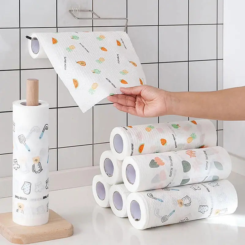 Wagmere 50Pcs Per Roll Reusable Cleaning Lazy Rags